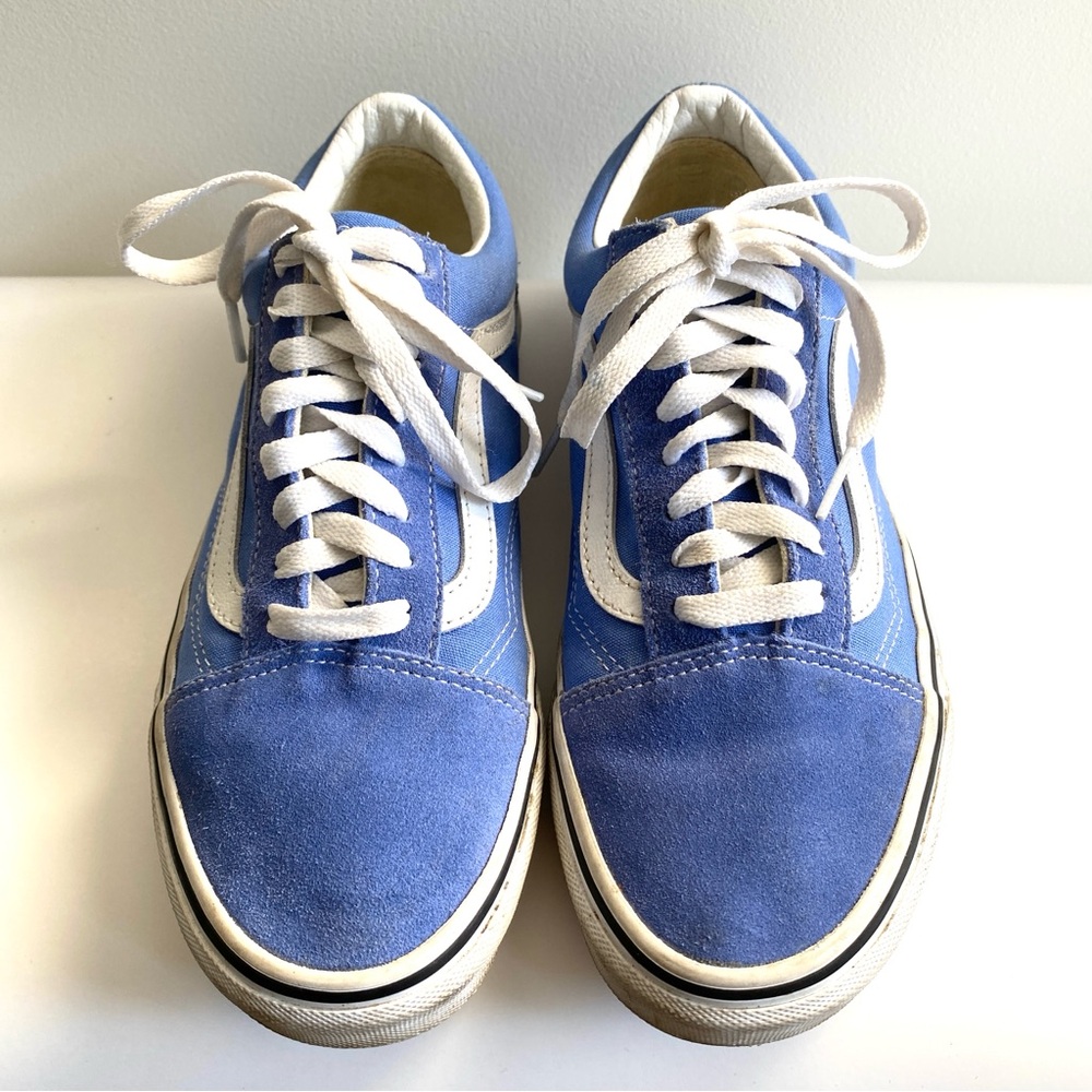 Vans Blue Old Skool Low Top Lace Up Suede Canvas Sneakers Women’s Size 8